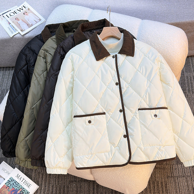 Damen Leicht isolierte Steppjacke mit kontrastierendem Kragen und praktischen Taschen Drune