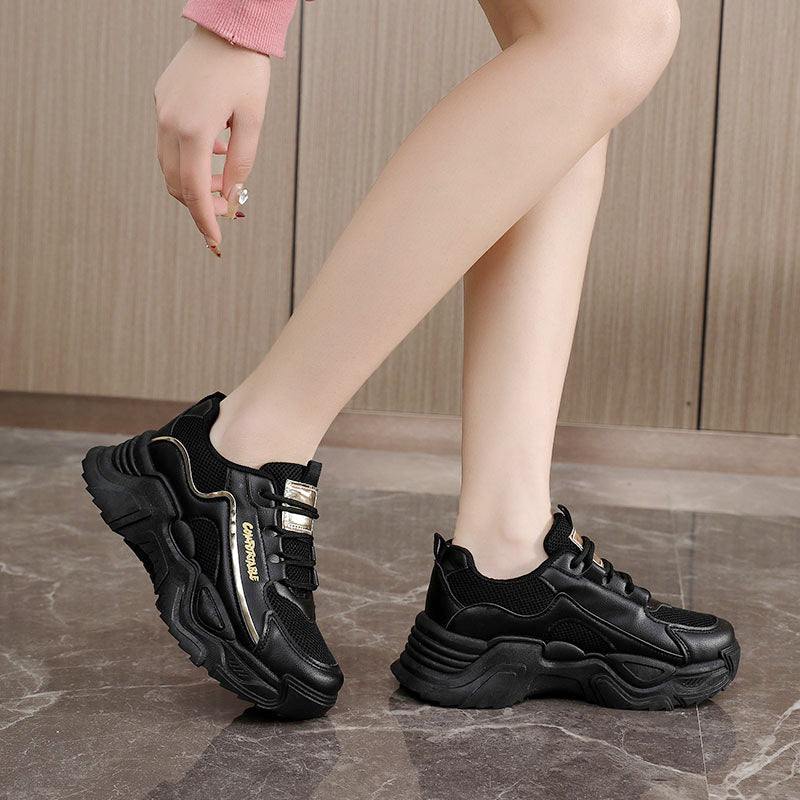 Damen Sportliche Sneakers mit modischer Metallic-Applikation und strukturierter Oberfläche Drune