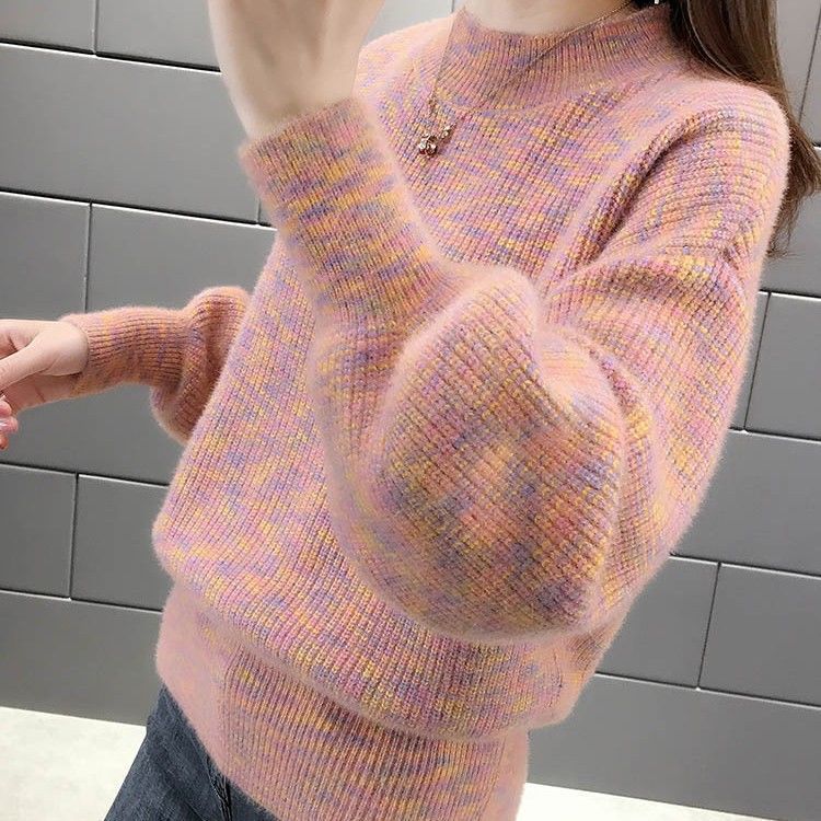 Damen gemütlicher Strickpullover mit buntem Farbverlauf Drune