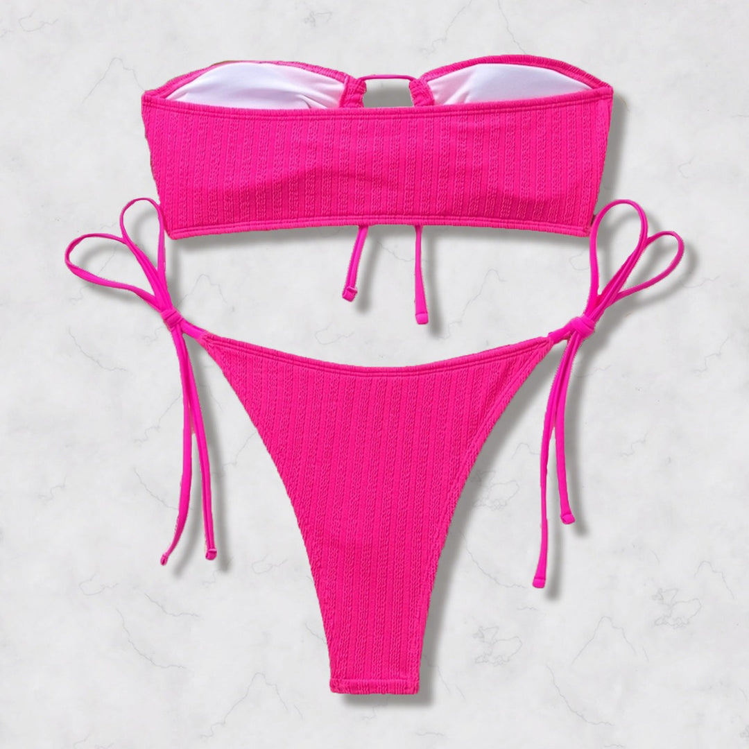 Damen Bandeau-Bikini mit Raffung Drune