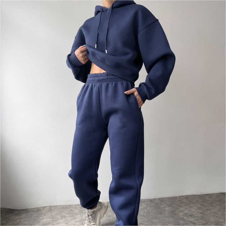 Damen modisches und lässiges Hoodie-Set mit weitem Schnitt Drune