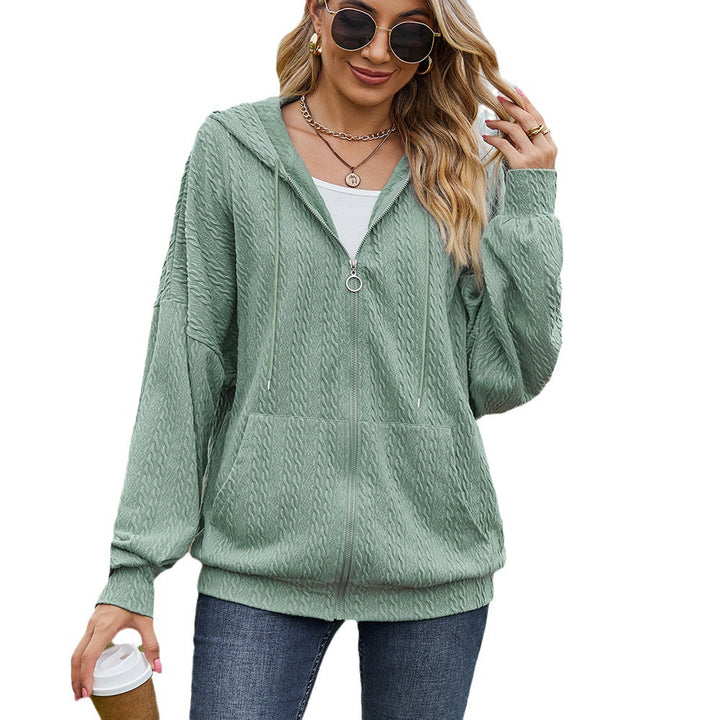 Damen Oversized Kapuzenpullover mit Strukturmuster und praktischen Taschen Drune