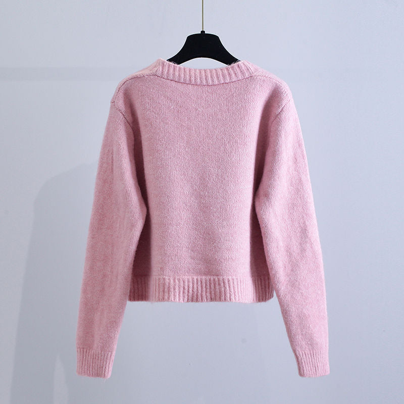 Damen verspielter Strickjacke mit Blumenmuster Drune