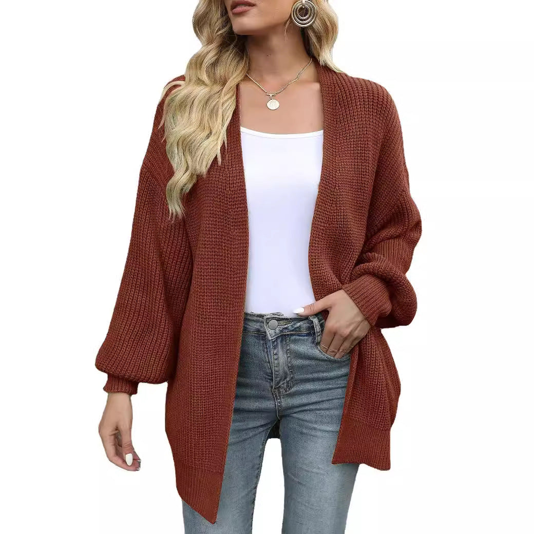 Damen Grobstrickjacke mit lässigem Schnitt und überschnittenen Schultern Drune