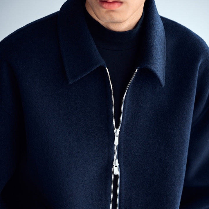 Herren Wolljacke mit Reißverschluss und weiter Passform Drune