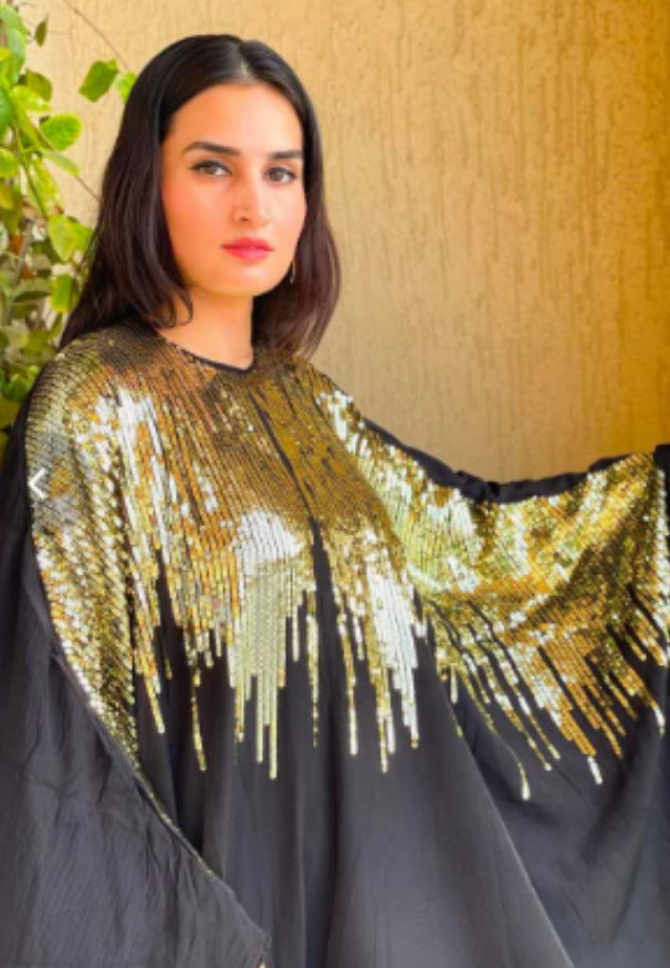 Damen Glamouröses Kaftan mit Glitzerdetails Drune