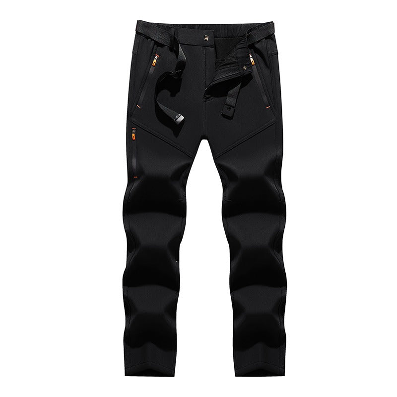 Herren Technische Softshell‑Outdoorhose mit vorgeformten Knien, wasserabweisenden Reißverschlüssen & integriertem Gürtel Drune