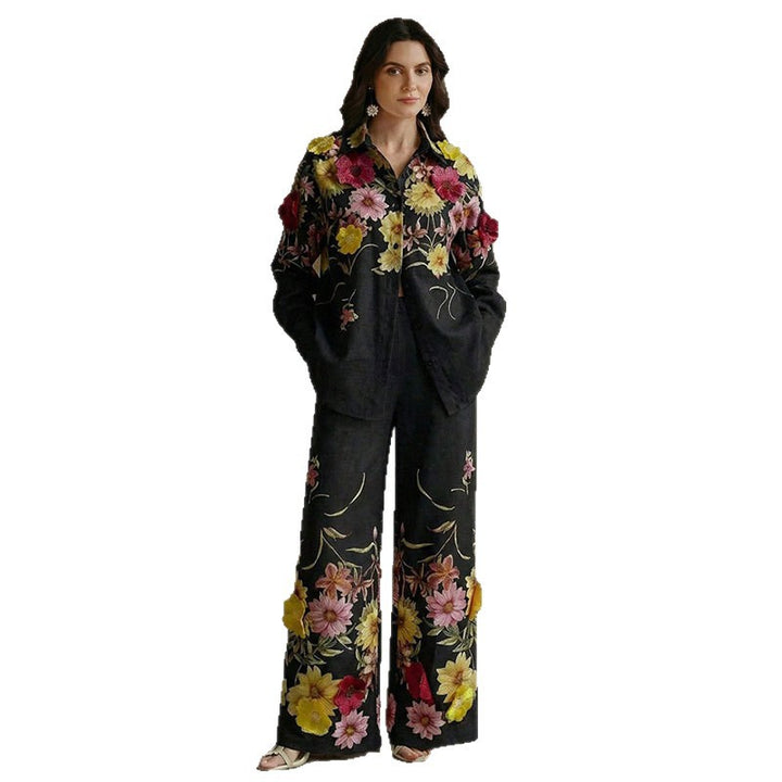 Damen Elegant floral gestalteter Gesamtlook Drune