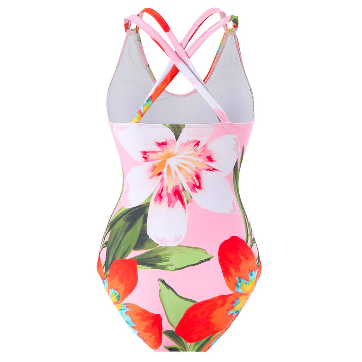 Damen Badeanzug-Set mit floralem Wickelrock und modernem Rüschendesign Drune