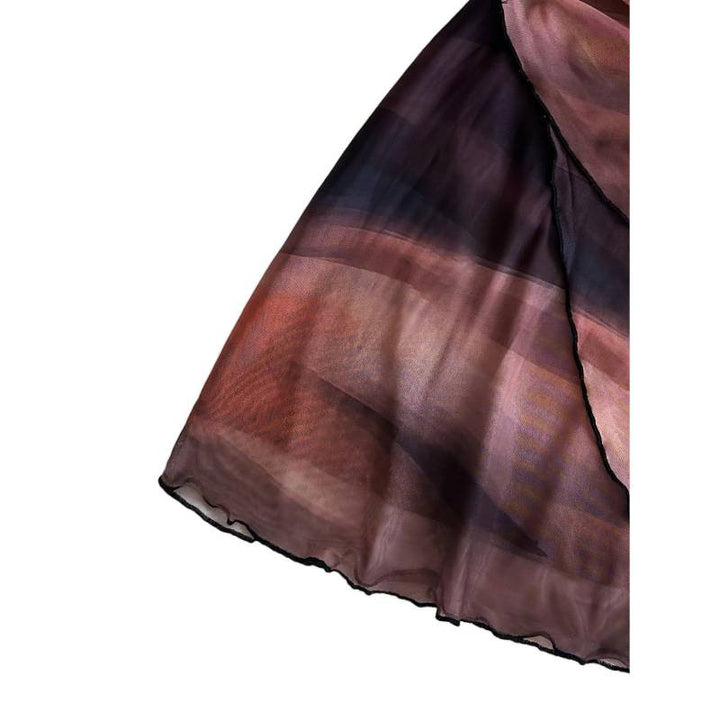 Damen Chiffonkleid mit tiefem V-Ausschnitt und zarter Wickeloptik Drune