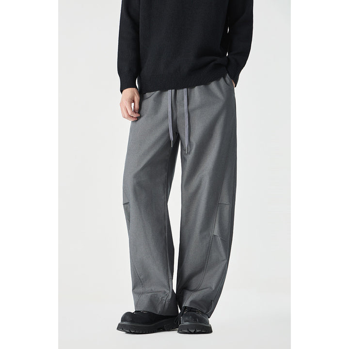 Herren Weite Cropped Cargohose mit Tunnelzug und Kniefalten Drune