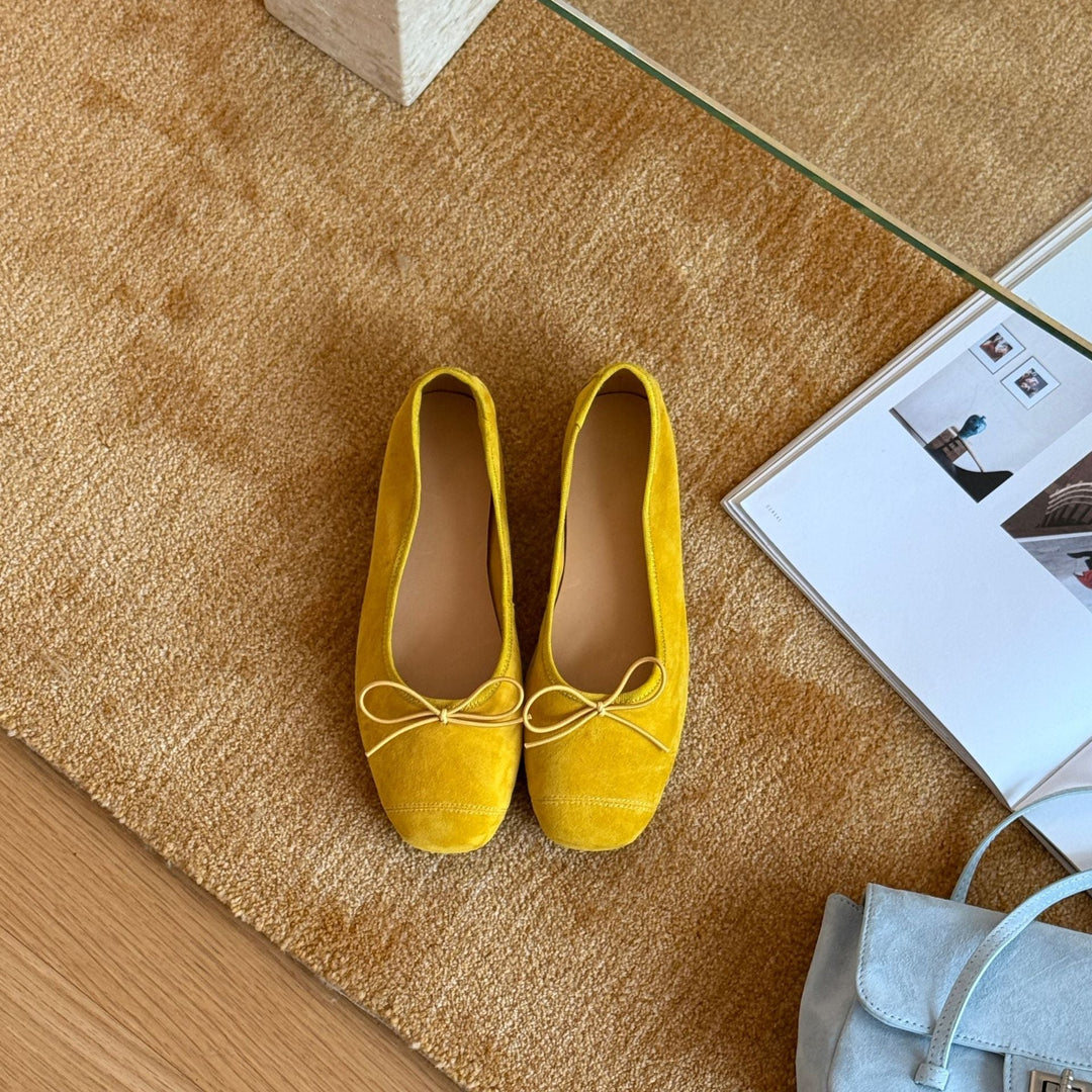 Damen Ballerinas aus weichem Wildleder mit modischem Schleifendetail Drune
