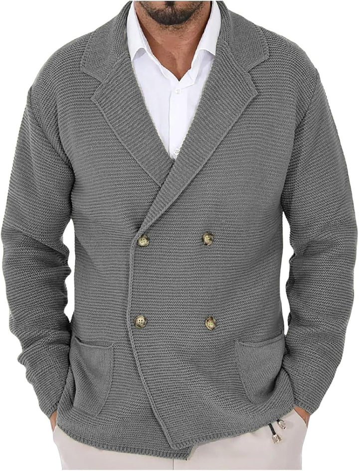 Herren Strickjacke mit doppelter Knopfleiste und modernen Taschen Drune