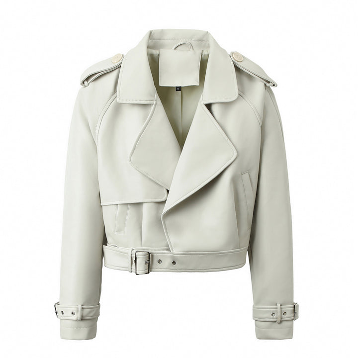 Damen Modische Bikerjacke mit asymmetrischem Reißverschluss Drune