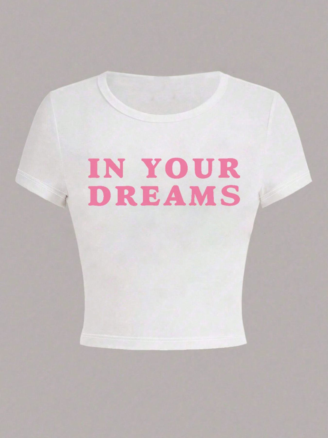 Damen Crop-T-Shirt mit inspirierendem Aufdruck und figurbetontem Schnitt Drune