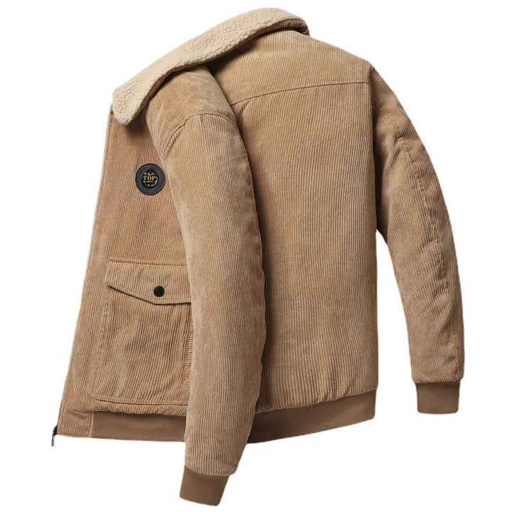 Herren Cord-Blouson mit Sherpa-Kragen, wattierter Innenlage und Reißverschluss Drune