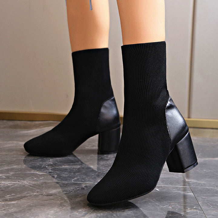 Damen Modische Stiefeletten aus Strick Drune