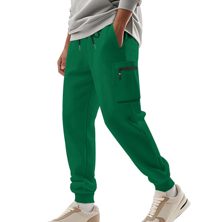 Herren Cargo-Jogginghose mit Reißverschluss-Cargotasche, elastischem Bund und geripptem Saum Drune