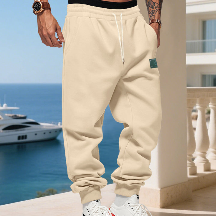 Herren nan relaxed-fit Jogginghose mit elastischem Tunnelzug, gerippten Bündchen und seitlichen Eingrifftaschen Drune