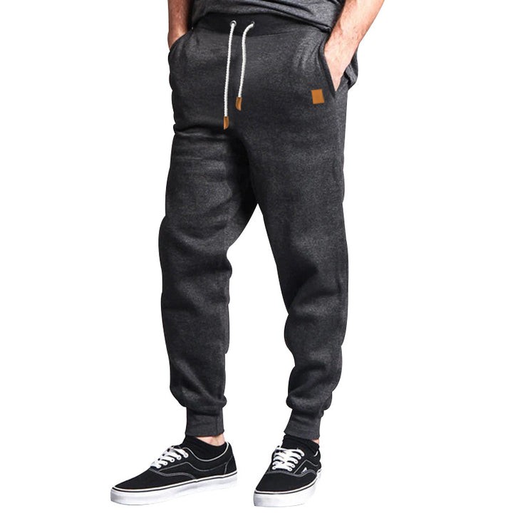 Herren nan Relax-Hose aus schwerem Sweat mit Kordelzug und geripptem Knöchelabschluss Drune