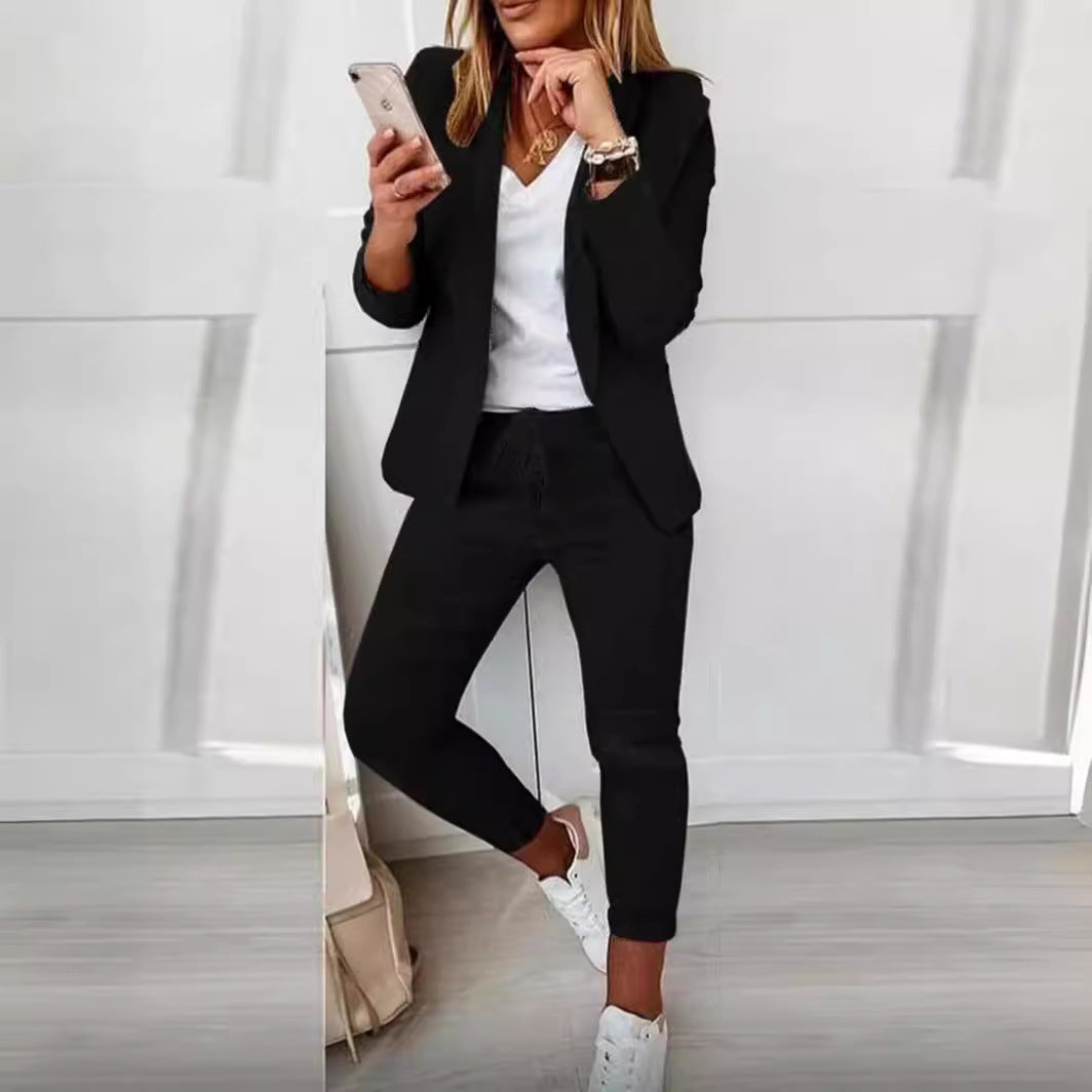Damen Elegantes Zweiteiliges Blazer-Jogginganzug Drune