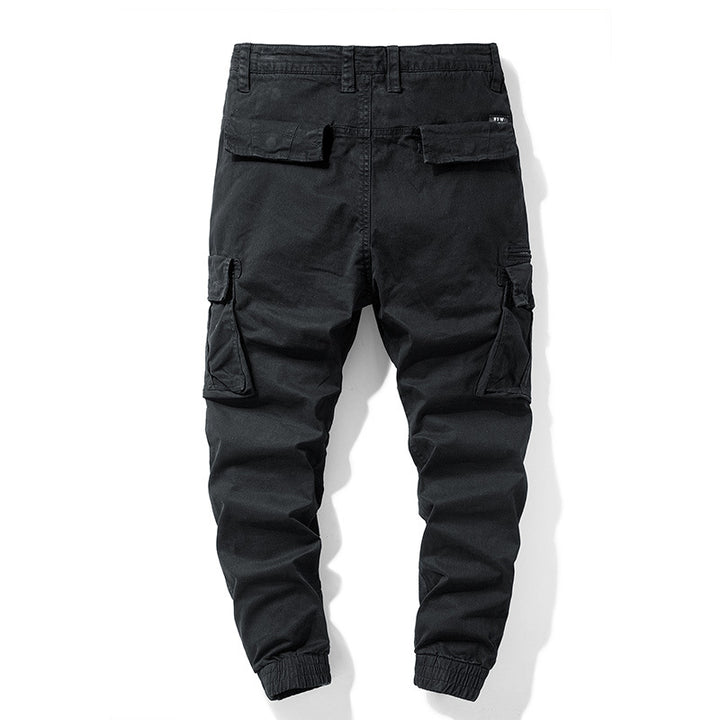 Herren Tapered‑Cargohose im Joggerstil mit Knieabnähern, Mehrfachtaschen und elastischen Knöchelbündchen Drune