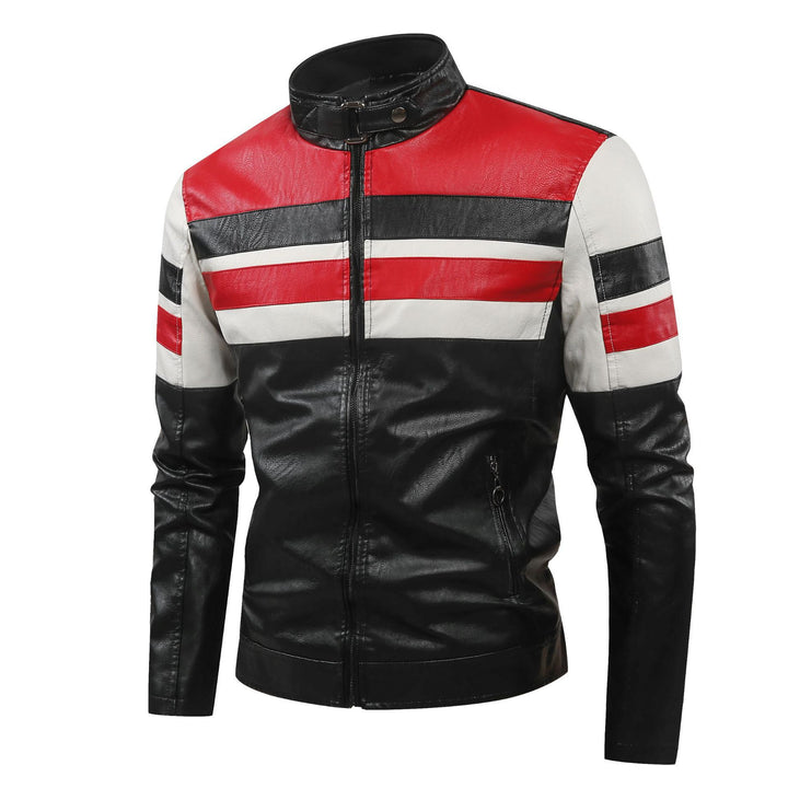 Herren Sportliche Kunstlederjacke mit Reißverschluss Drune