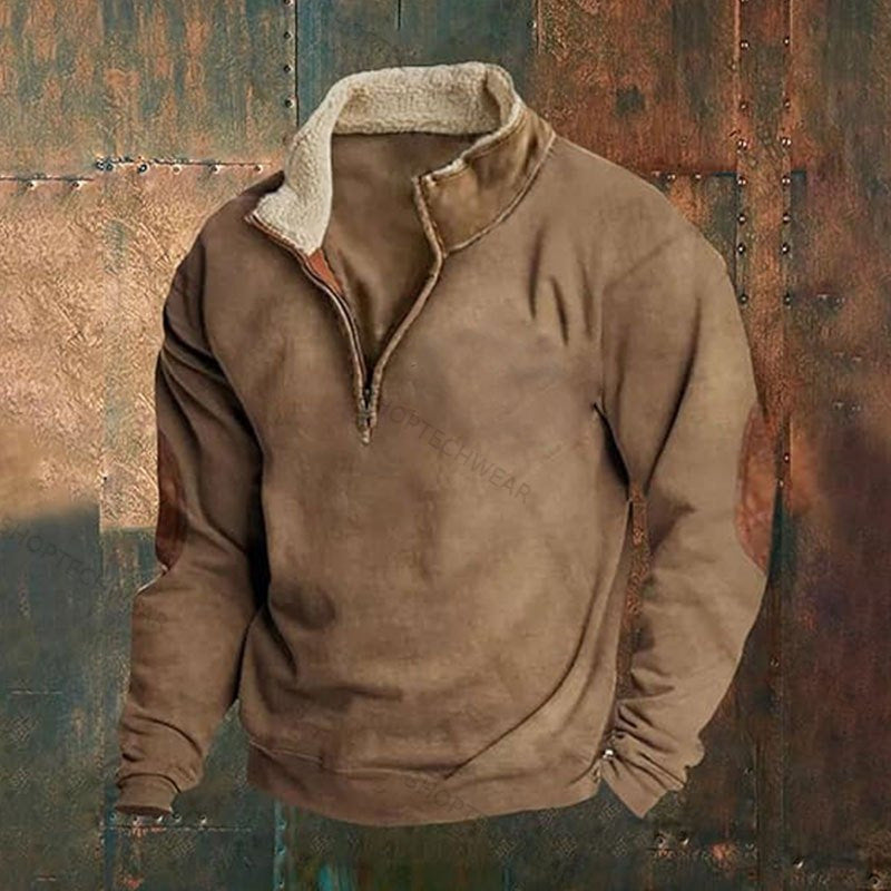Herren Urbaner Fleece Pullover mit Baum-Motiv Drune