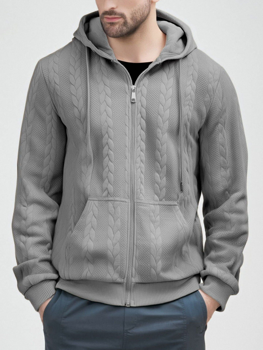 Herren Strickjacke mit Kapuze Drune