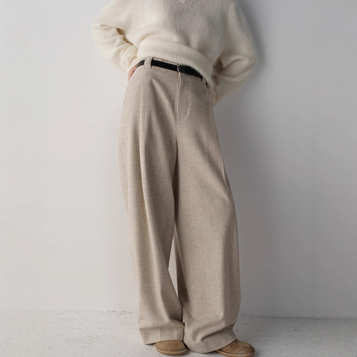 Damen elegante und weit geschnittene Stoffhose Drune