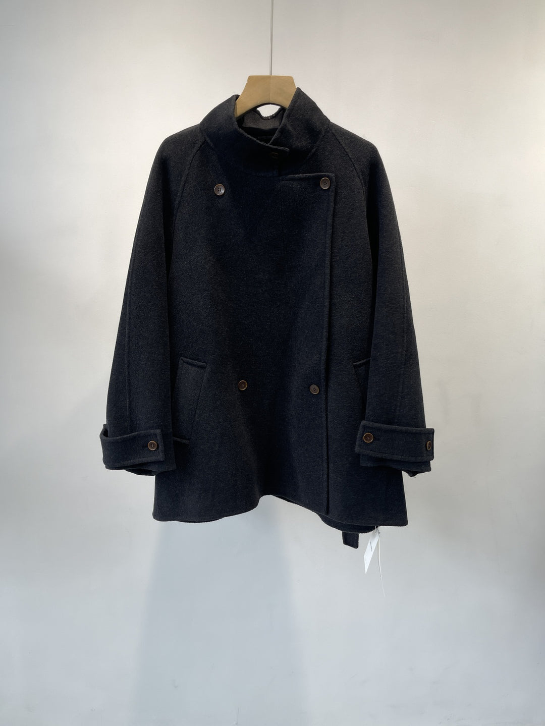 Damen maßgeschneiderter doppelt gestrickter Wollmischmantel Drune
