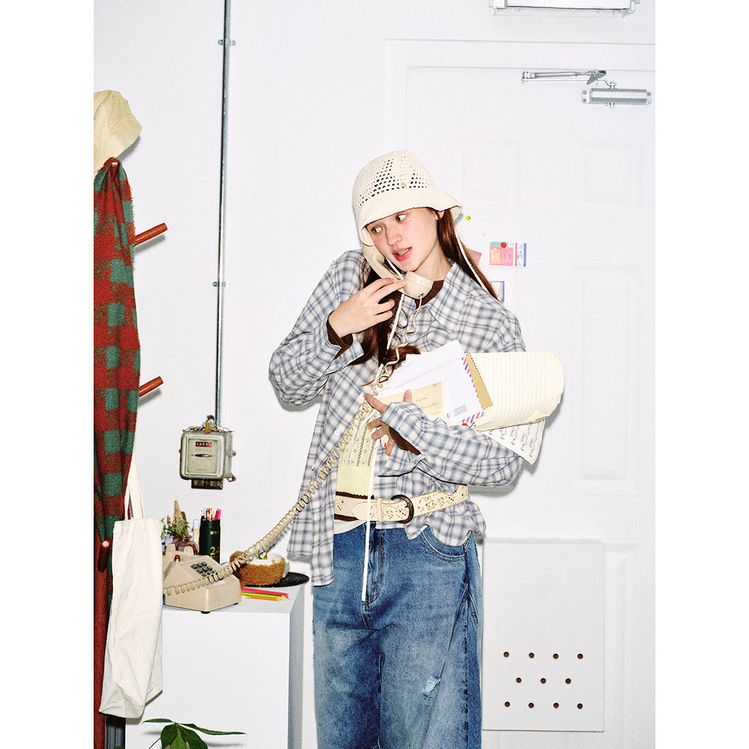 Unisex Karo-Relax-Hemd im Oversized-Look mit Brustpatch und Soft‑Touch Baumwollmix Drune