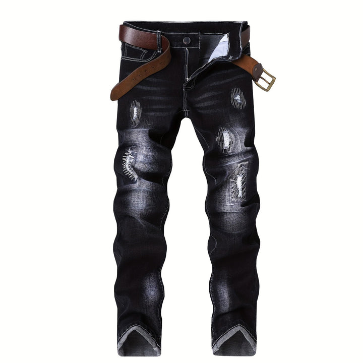 Herren Elegante Slim-Fit Jeans mit modischen Waschungseffekten Drune