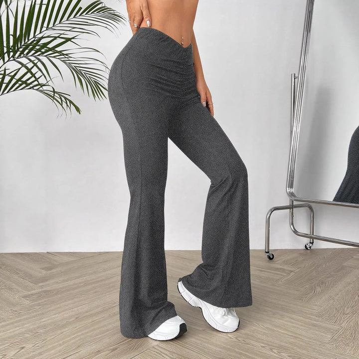 Damen Hochtaillierte Bootcut-Hose Drune