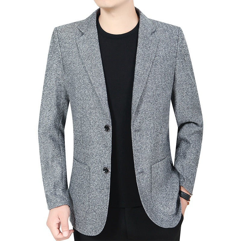 Herren Kariertes Slim-Fit Sakko mit strukturiertem Wollmix und aufgesetzten Taschen Drune