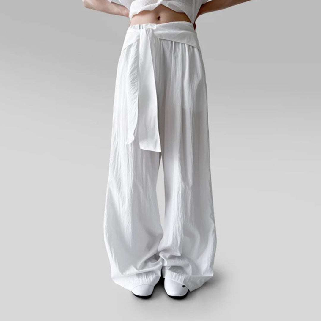 Damen weite Sommerhose mit elegantem Bindeband Drune