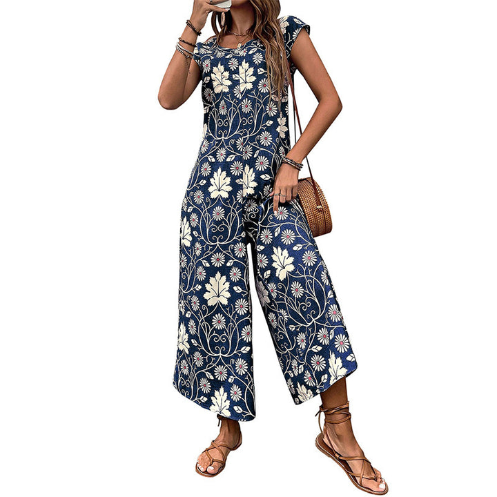 Damen Jumpsuit mit floralem Muster und praktischen Taschen Drune