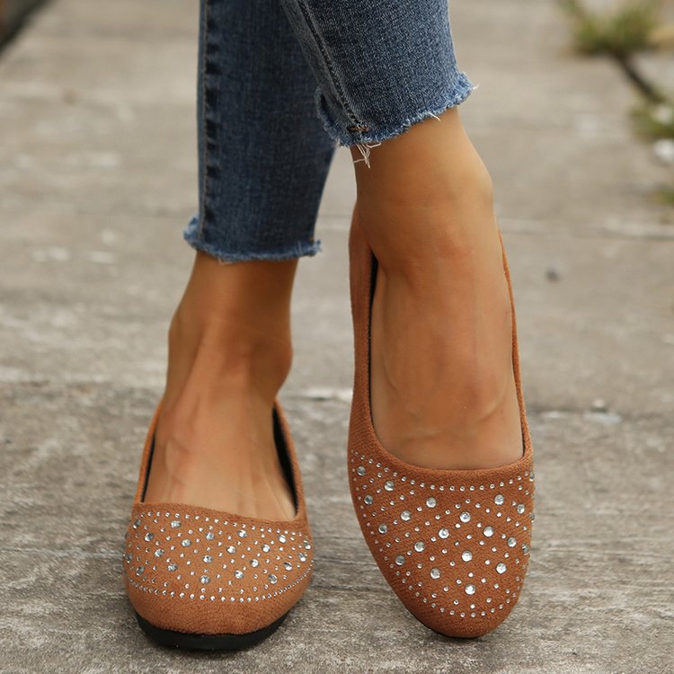 Damen Elegante Ballerinas mit funkelndem Strass-Detail und komfortabler Sohle Drune