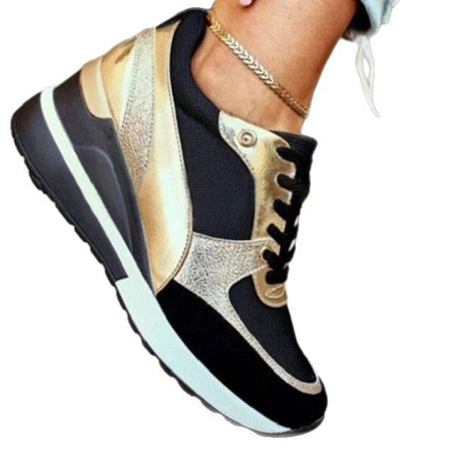 Damen Modische Sneaker mit edlem Metallic-Detail und sportlicher Sohle Drune