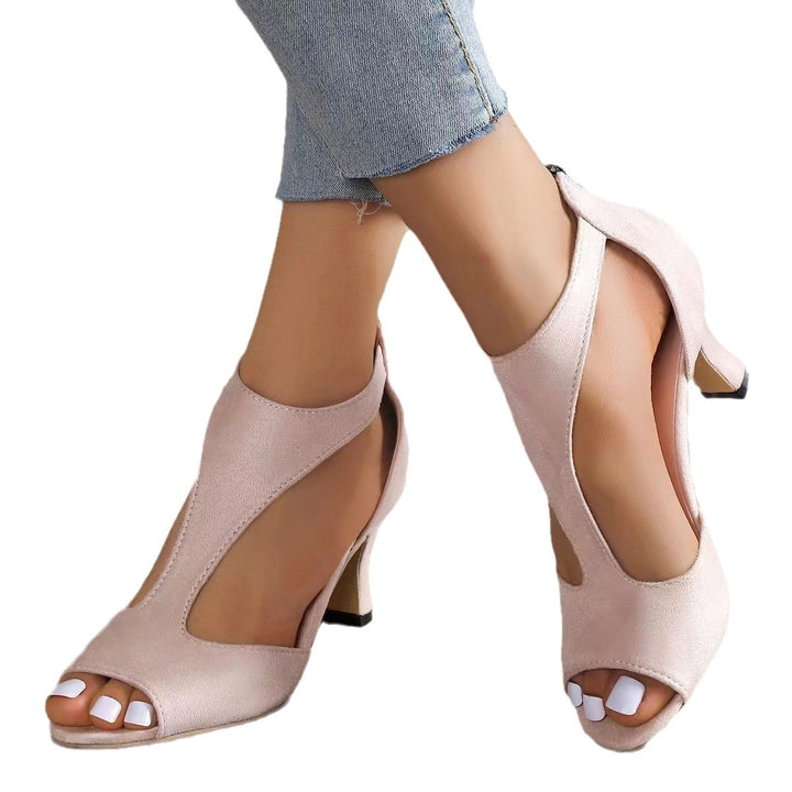 Damen Peep-Toe Plateau Sandalen Drune