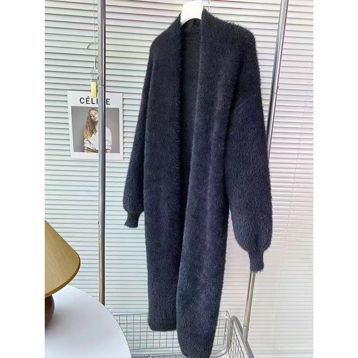 Damen Flauschiger Langarm Cardigan Drune