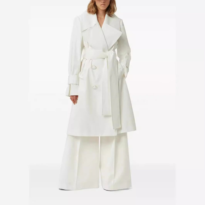 Damen Trenchcoat mit weitem Revers und Taillengürtel Drune
