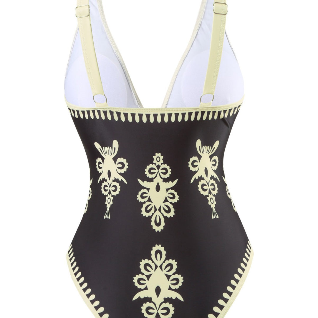 Damen Einteiler Badeanzug mit elegantem Wickelrock Drune
