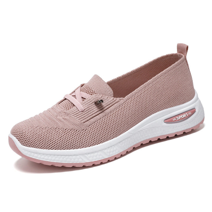 Damen nan gestrickter Slip-On-Loafer-Sneaker mit luftgepolsterter EVA-Zwischensohle und rutschfester Gummilaufsohle Drune