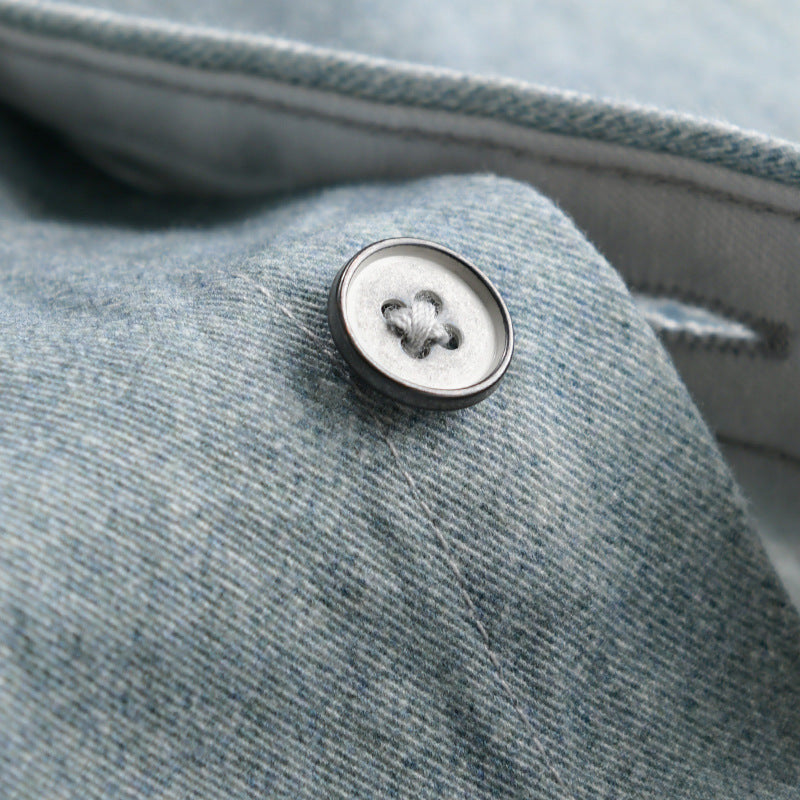 Herren Denim-Overshirt mit Used‑Effekt und Brusttasche Drune