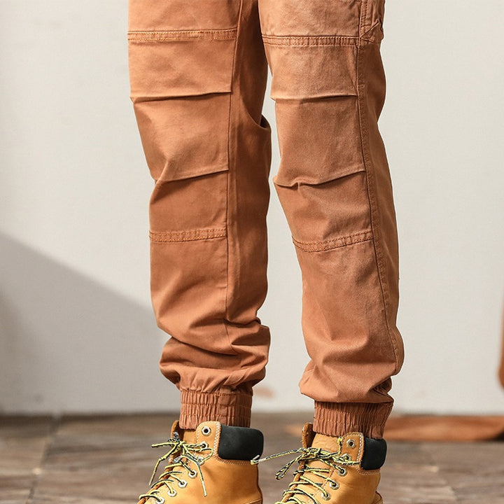 Herren Cargo-Joggerhose mit Tunnelzug, elastischen Bündchen und verstärkten Kniepartien Drune
