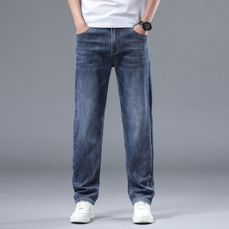 Herren Extraweite Denim-Baggy-Jeans mit geradem Bein & soften Waschungen Drune