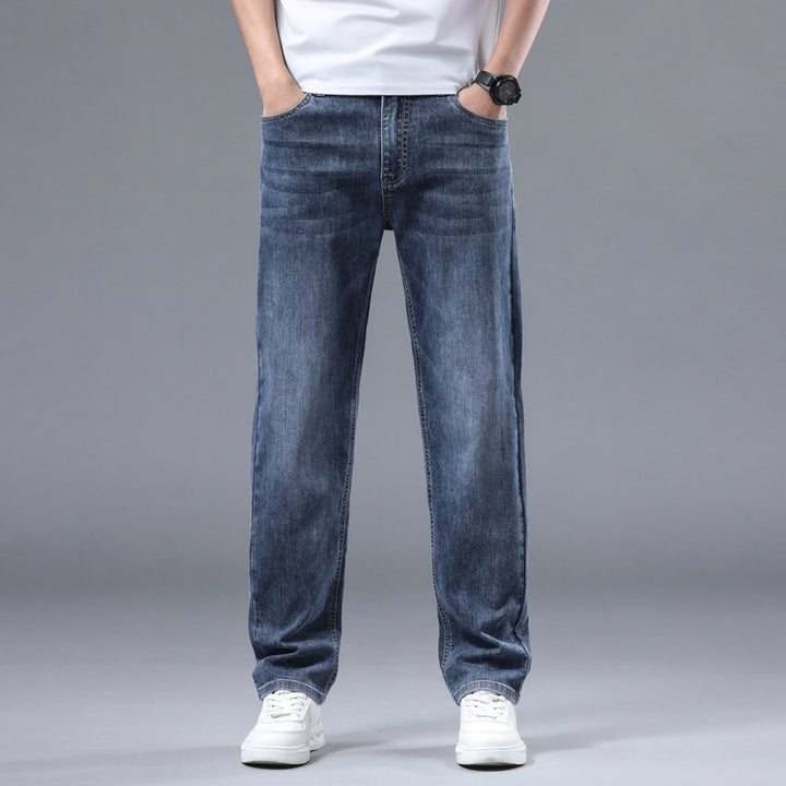 Herren Extraweite Denim-Baggy-Jeans mit geradem Bein & soften Waschungen Drune