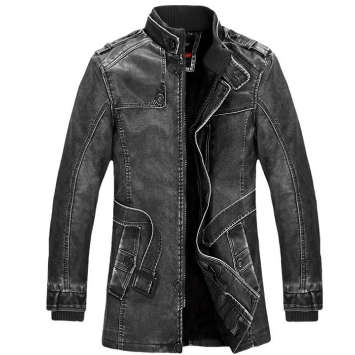 Herren Modische Denimjacke mit Fleecefutter Drune