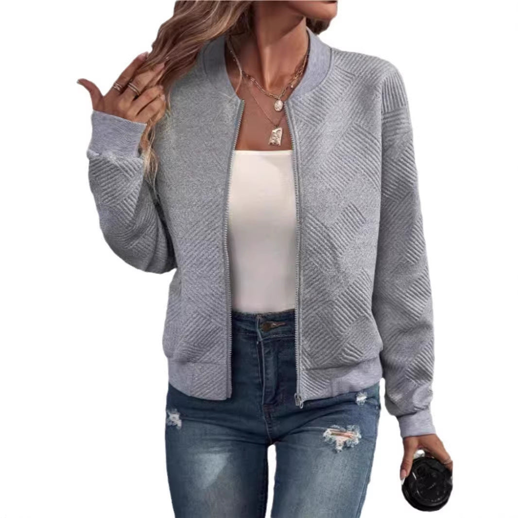 Damen Casual Fleece-Jacke mit strukturierter Oberfläche Drune